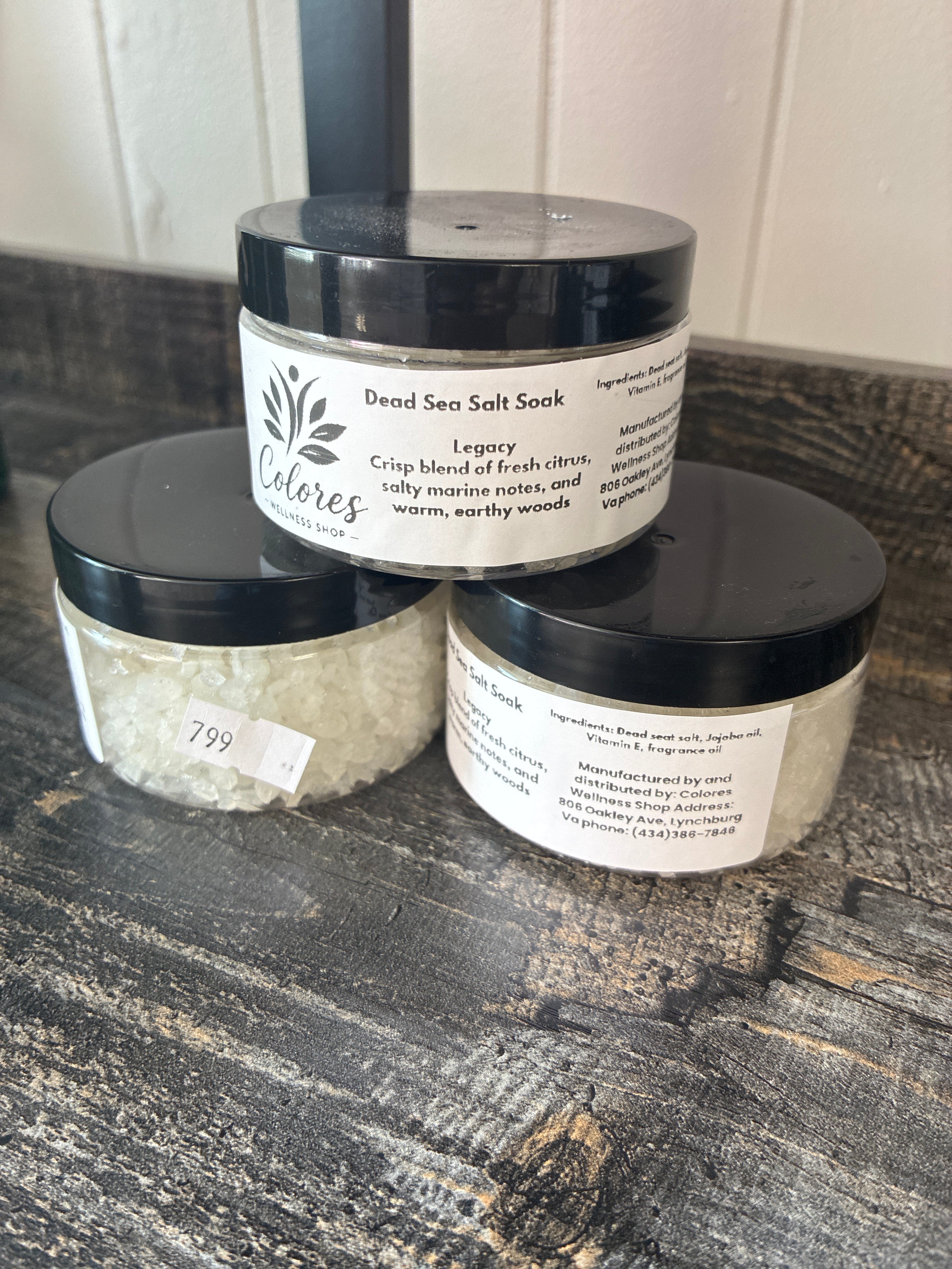 Dead Sea salt soak in legacy