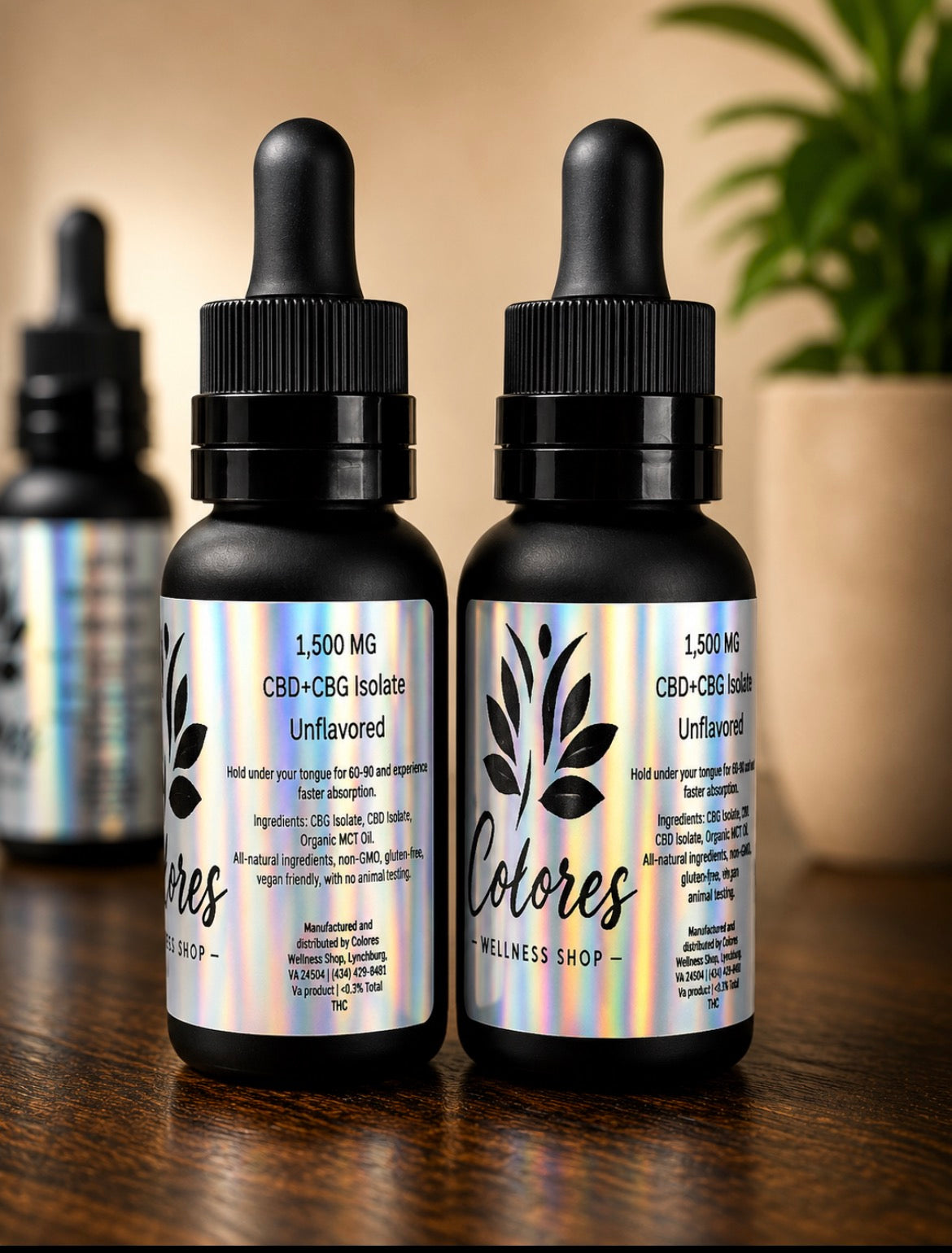 1500mg CBD+CBG Isolate Tincture – Colores Wellness Shop